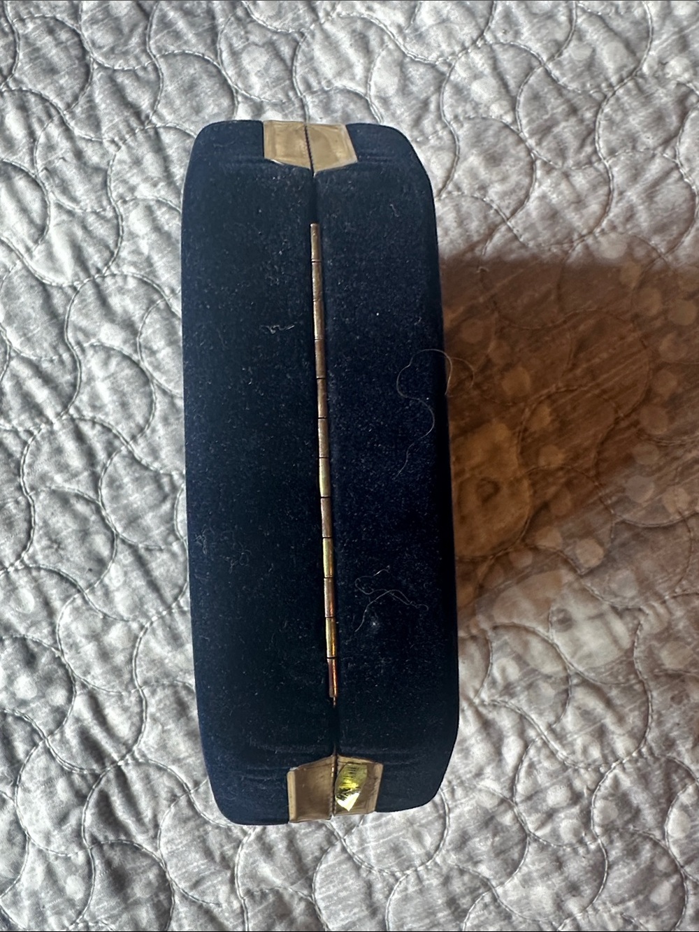 Blue Velvet vintage Jewelry Box with Mirror 8263 - Picture 3 of 3